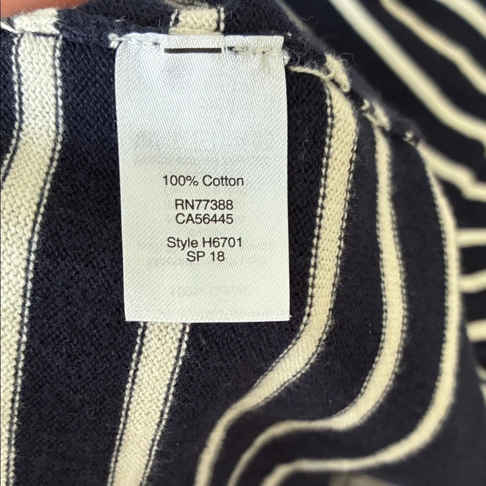 J. Crew Classic Navy and White Striped Top